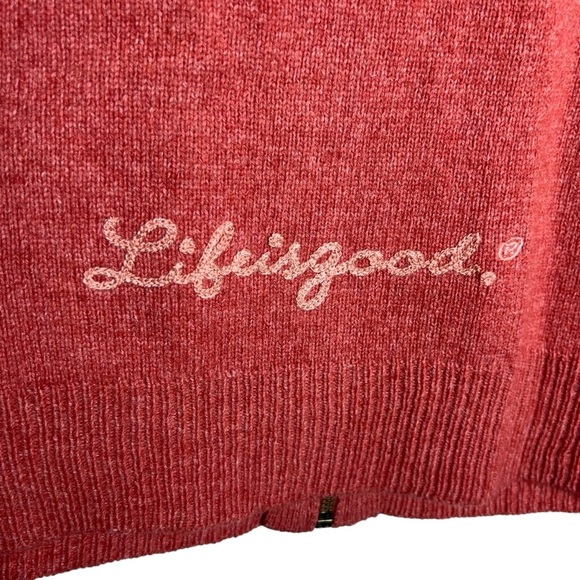 Life Is Good Embroidered Lambswool Full-Zip Sweater Jacket • Medium - Picture 6 of 7